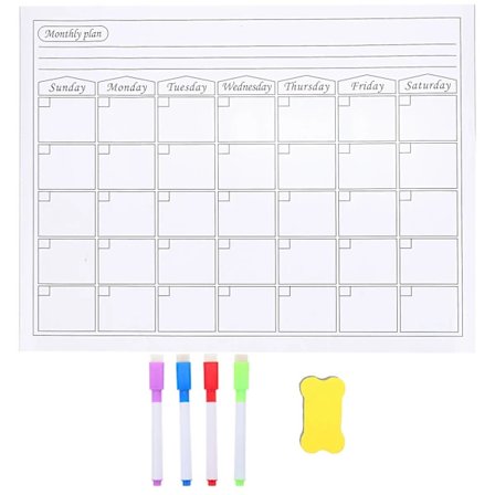 Viskelær Whiteboards Magnetisk Skjema Notat Tørr Viskelær Kalender Kjøleskap Magnetisk Gjøremålsdiagram Kalender Månedlig Whiteboard