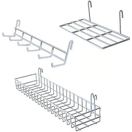 Korikotelo Hyllykoukku Ruudukko Tapulilevy Valkoinen 40x10x