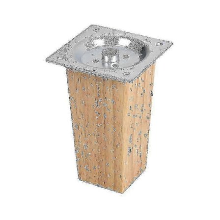 Sæt med 4 firkantede møbelben i egetræ, 10 cm SZRH A-GB