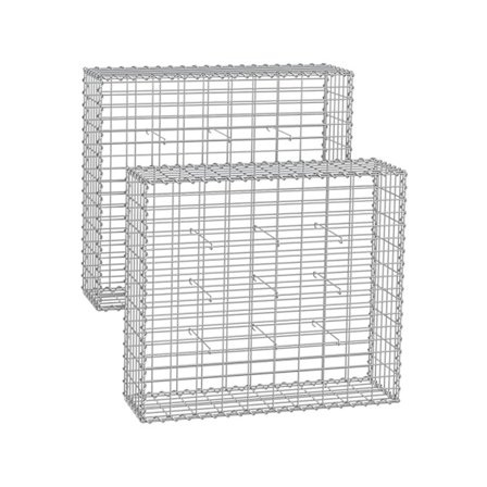 Rootz galvaniseret stål Gabion sæt - Sølv - Mesh hegn - Havesten - 100 cm x 90 cm x 30 cm