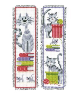 Broderikit Bogmærker Katte 2-pak - Vervaco