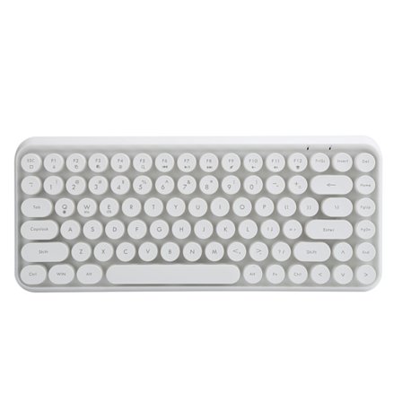 Ajazz 84-Key Retro Round Keycap Trådlöst Bluetooth-tangentbord för spel och kontorsbruk (Ivory White)