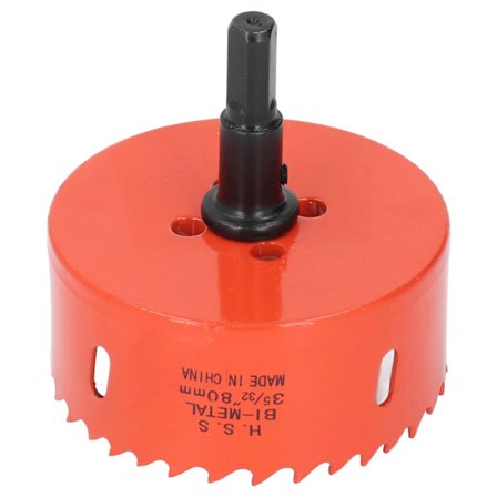 HSS-reikäsaha 80 mm karan kanssa pehmeän metallin ja puun leikkaamiseen