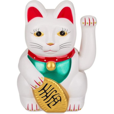 Dww-plastkatt - ca 16 cm - Tradisjonell lykkebringer fra Asia