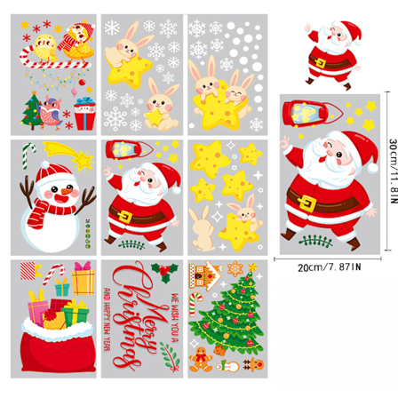 Jule Snøfnugg Dekorasjon Vindu Glass Klistremerke Jul Fest Dekorasjon Elektrostatisk Klistremerke(L)