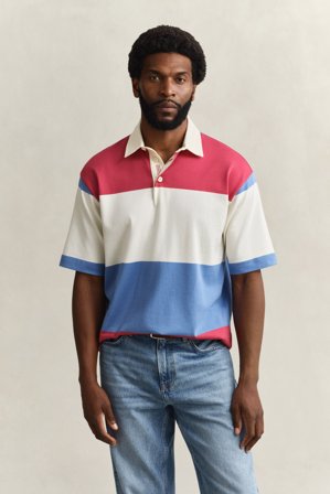 GANT Herren Kurzarm-Rugger (L) Rot