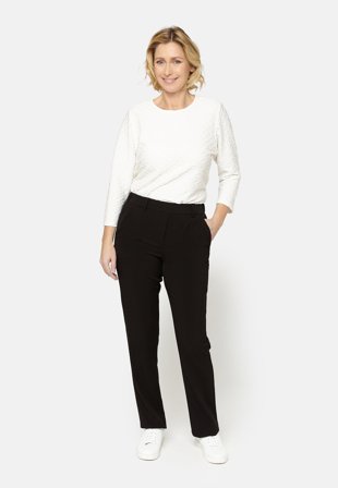 BRANDTEX - Sofie Bukser Med Elastikbånd I Taljen - Slim fit - Sort