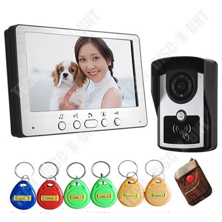 Dörrklocka - TD - 7 tum - Infraröd nattvision - Vattentålighet IP55 - Justerbar