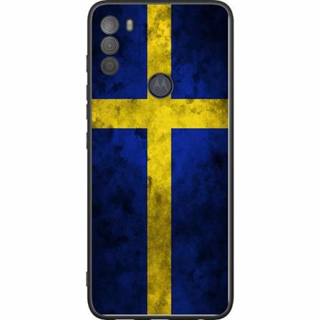 Motorola Moto G50 Svart Skal Sverige Flagga