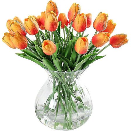 20 stk. ekte berørings latex kunstige tulipaner blomster falske tulipaner blomster bryllupsbukett |-8