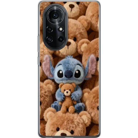 Kompatibel Mobilcover til Huawei nova 8 Pro Stitch omgivet af brune teddybjørne med en lille teddybjørn i armene i en sød og hyggelig kawaii-design