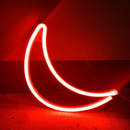 LED-måne neonformad färgad lampa