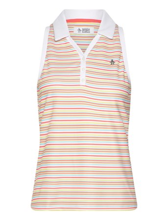 Original Penguin Golf | Ribbed Fine Line Stripe Sl Polo | M