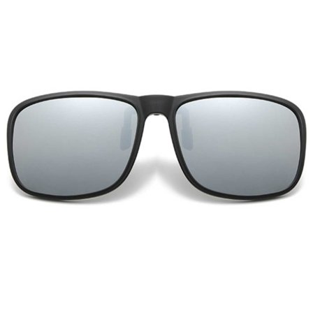 Flip Up Solbriller Clip-On sølv speillinse