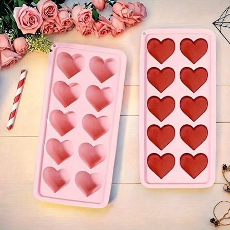 Hjerteformet silikone isterningeform, multi brug til chokolade budding gelé, Valentinsdag romantiske godbidder