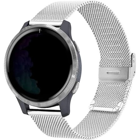 Urrem til Garmin Venu 2 Plus/Venu Sq/Vivoactive 5 / Vivomove 3, rustfrit stål metalnet 20 mm hurtigudløser armbånd