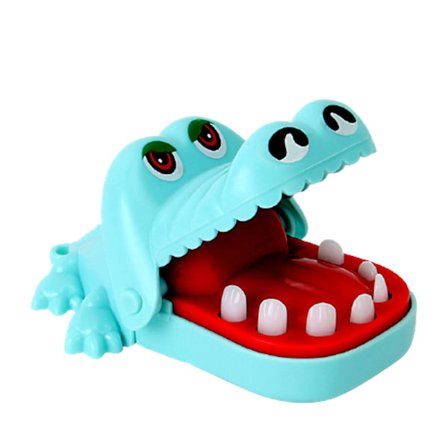 Krokotiilin hampaat -lelut, jotka satunnaisesti purevat sormea, hauska peli, klassiset juhlapalvelukset, hauskat vitsilelut, yhteensopiva