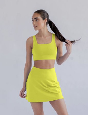 Girlfriend Collective The Skort, High-Rise - Green - XS