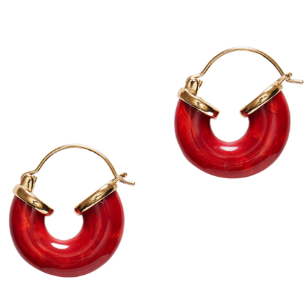 Anni Lu Petit Swell Hoop - Bright Red Örhängen Dam Röd ONESIZE