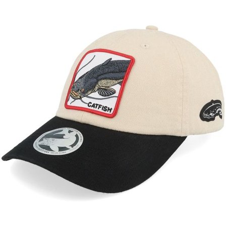 Skillfish - Beige unconstructed Keps - Catfish Box Stone Washed Stone/Black Dad Cap @ Hatstore
