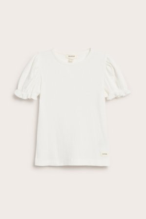 Newbie | Kortermet topp med puffermer Offwhite 86/92 | Offwhite