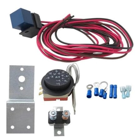 32-248°F Justerbar Elektrisk Radiator med Skive, Termostat for Kjølevifte, Temperatur Slange Ki-Perfet for Vannkjøling