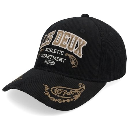 Les Deux - Black - adjustable - Cap - Paisley Corduroy Baseball Cap Black Adjustable - Hatstore