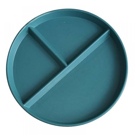 (Mörkgrön) RY-0135 23cm Delad Tallrik Portionskontroll 3 Fack Diet Tallrik Vetestrå (BPA-fri, Nej