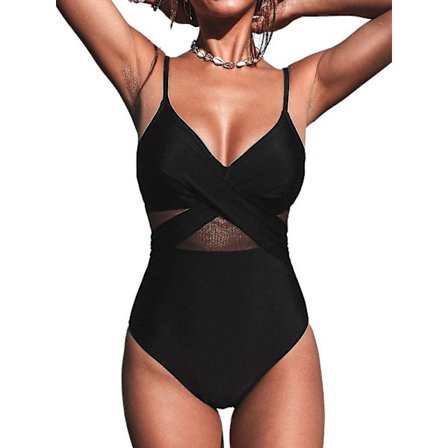 Seksikäs yksiosainen kolmiobikini uimapuku naisten korkeavyötäröinen kuumien lähteiden lomakeskuksen uimapuku