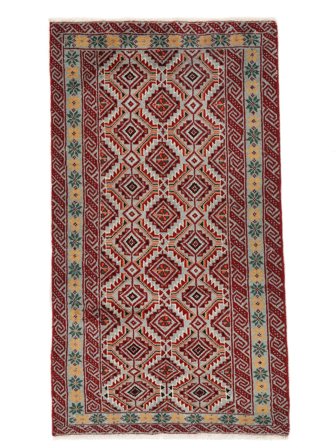 Tapis Baloutche 74X130 Rouge Foncé/Marron (Laine, Perse)