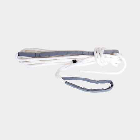 Mooring line with reinforced eye PolyRopes Storm X, extra elastic, braided polyester, Ø14 mm, 6 meters, white