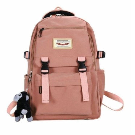 Dame Jente Ryggsekk Skulderveske Skoleveske Koreansk Ungdomsskoleelev Universitetsstil Gymveske Rosa