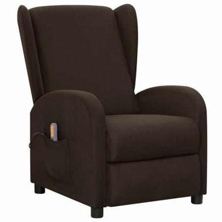 Vidaxl Massagefåtölj Mörkbrun Tyg Brun