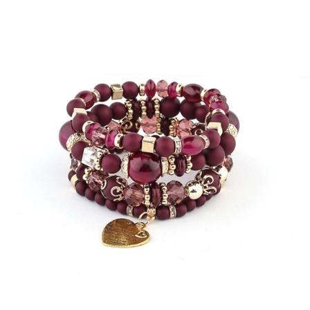 1 stk. bohemske armbåndssett for kvinner - Stablede stretch-armbånd - Flerfarget boho-smykker for kvinner - Hippie-armbånd - Delikat smykke - Gave til