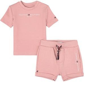 Kids - Tommy Hilfiger Branded T-shirt And Shorts Set Broadway Pink 80 cm - Clothing sets - 80 cm - Pink