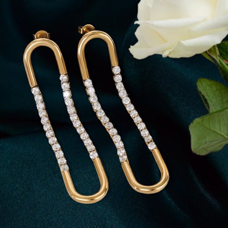 Noorzai Scandinavia - Store glamourøse øreringe med zirconia terninger