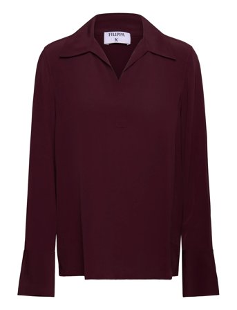 Filippa K Half Placket Blouse - Burgundy - 36