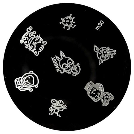 Stämpelplatta - Nageldekorationer - M30- Rund