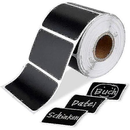 300 st Svarta Tavleklistermärken Vattentäta Etiketter Självhäftande