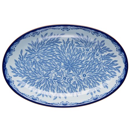 Rörstrand Ostindia Floris ovaali tarjoiluvati 33 x 22 cm, sininen