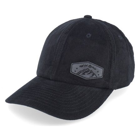 Wild Spirit - Small Mountain Black Patch Cord Black Dad Cap Unconstructed Black Cap - @ Hatstore