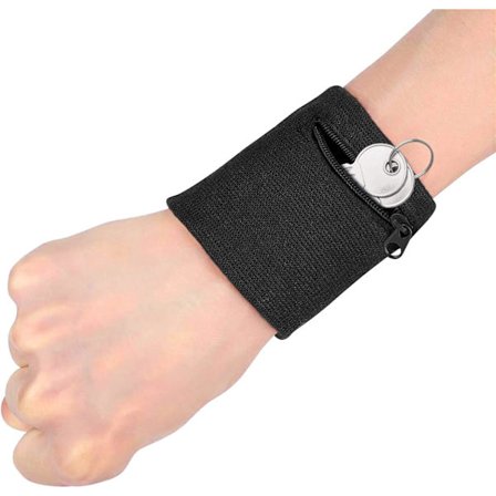 Sportväska, handledsväska, armband med blixtlåsficka, nyckelmynt