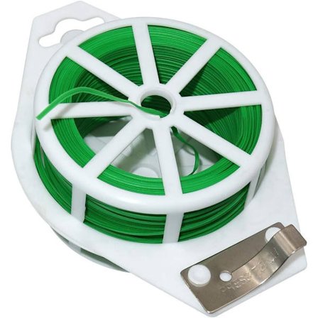 100m hagewire, myk svart hagebånd, hagewire vridd grønnsaksbånd, plastbelagt wire med kniver(Grønn)