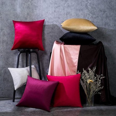 2-pack Sammet Kuddfodral (45 x 45 cm, Rosa)