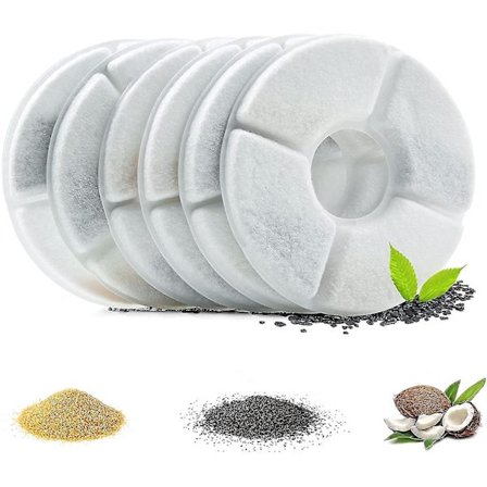 Vattenfontän Ersättningsfilter Kattvatten För Fontän, Pack Med 6 Filter Kol