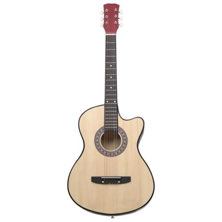 Vidaxl Westerngitarr Med Cutaway Och 6 Strängar 38" Amerikansk L Brun