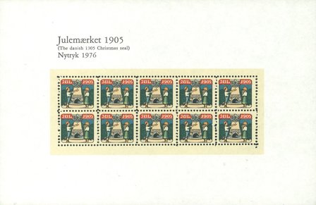 Danmark - Julemærkeark 1976/1905a - Utakket - Ufoldet