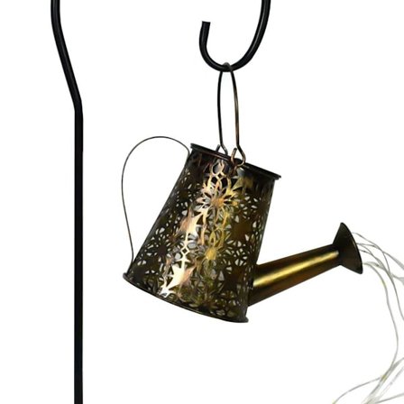 Vandkande med lys, solcellelygte, havedekoration