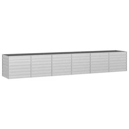 Vidaxl Odlingslåda Upphöjd Galvaniserat Stål 480x80x77 Cm Silver Silver