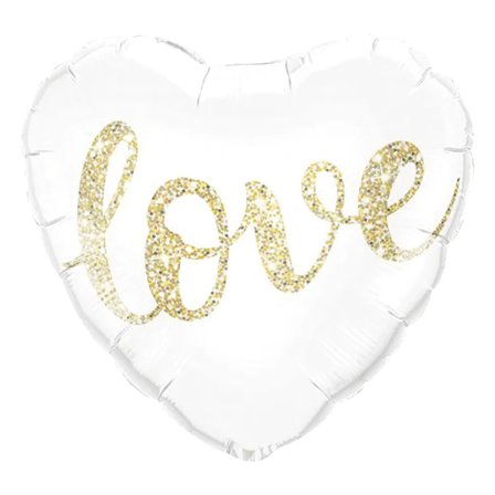Folieballong Hjärtformad "love" 46cm - Partyninja.se